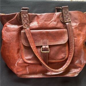 Elegant Brown Leather Tote Bag